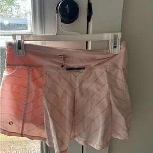 Lululemon Athletica Light Pink Striped Women's Shorts